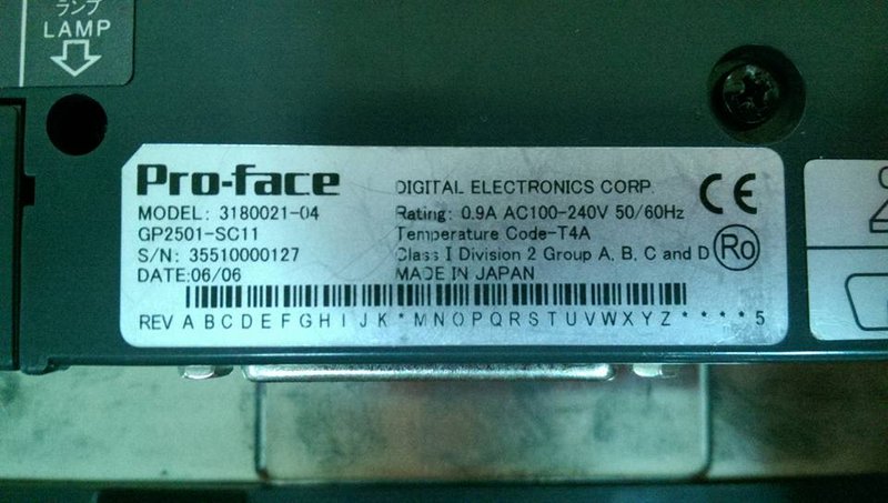 PRO-FACE 3180021-04 TOUCH PANEL GP2501-SC11 - PLC DCS SERVO